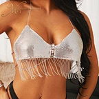 short metallic bra top